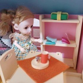 تصویر خانه عروسکی چوبی دو طبقه (کدd4) Dollhouse