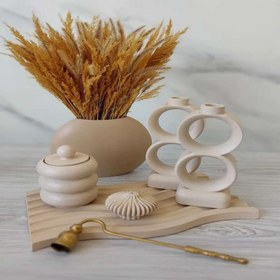 تصویر ست دکوری رومیزی کرم