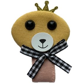 تصویر تکه دوزی خرس فانتزی با تاج طلایی 