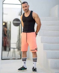 تصویر شلوارک آدیداس گلبه ای نخ پنبه 