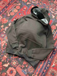 تصویر هودی سه نخ صد در صد پنبه بیسیک قواره باکسی کد ۱۱۰ - قهوه ای / l 