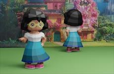 تصویر الگوی ساخت کاردستی مجسمه مقوائی«عروسک میرابل» 