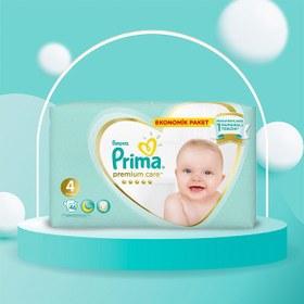 تصویر پوشک بچه پریما Prima سفید سایز4 46عددی prima pampers