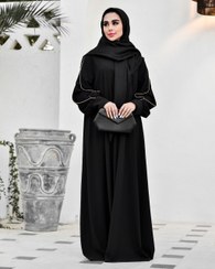 تصویر مانتو عبایی زنانه کرپ مشکی سایز ۳۸ تا ۶۰ 