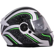 تصویر کلاه کاسکت راپیدو مدل ۹۵۰ فک متحرک طرح بلک بون بلوتوثی 