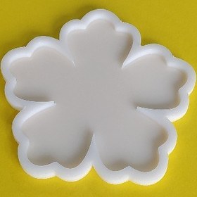 تصویر قالب سیلیکونی رزین زیرلیوانی مدل گل 5 پر Resin silicone mold for a 5-point flower model coaster