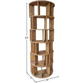 تصویر قفسه و کتابخانه چوبی گرد 