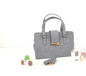 تصویر کیف مجلسی توپ قفلی - طوسی روشن 