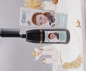 تصویر شانه رنگ مو رنگ قهوه ای طلایی برند دکسی Dexe کد 4825 