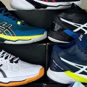 تصویر کفش والیبال اسیکس مدل Asics Sky Elite FF در چهار رنگ سورمه ای، مشکی، سفید و سبز 