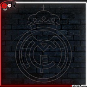 تصویر تابلو نئون طرح رئال مادرید شماره 1 در ابعاد مختلف + آداپتور+فایل کورل آماده برش 