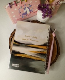 تصویر دفتر تحصیلی سیمی ۱۰۰ برگ مجلد ایمان - طرح۹ 