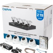 تصویر سیستم مدار بسته امنیتی 4 دوربین کپچر مدل R2-IP4CHKIT Capture R2-IP4CHKIT 4 Channel IP Camera