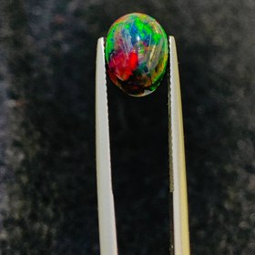 تصویر نگین اپال مشکی اصل سایز 9*12 میلی‌متر 