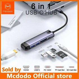 تصویر هاب 6 پورت USB-C مک دودو مدل HU_774 mcdodo HU_774 6 Port USB-C Hub