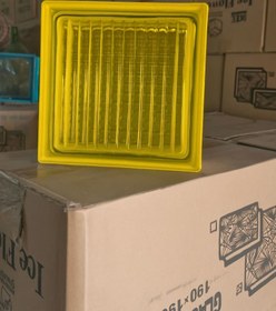 تصویر بلوک شیشه ای مدل پارالل (موازی) رنگی زرد 