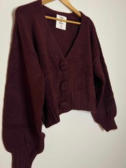 تصویر ژاکت بافت گلدار کد T171-7 - فری سایز 