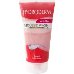 تصویر موس واش رسی اسکراب و ساینده پوست صورت هیدرودرم Clay Mousse Wash Scrub Hydroderm 