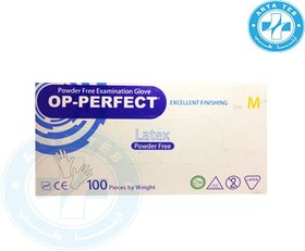تصویر دستکش لاتکس سایز M | بدون پودر OP Perfect 