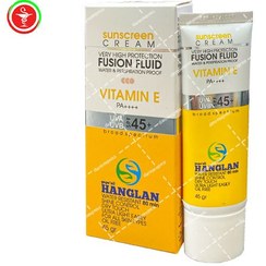 تصویر ضد آفتاب هانگلن آلمان مدل ضدلک رنگ بژ HANGLAN light beige anti-blemish fluid sunscreen SPF45 45 ml