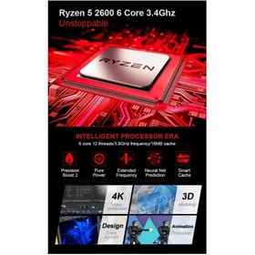 تصویر کامپیوتر گیمینگ ایپاسون مدل Ryzen 5 2600 6 Core GPU GTX 1650 4G DDR4 8G 2666Mhz Desktop Gaming PC برند IPASON 
