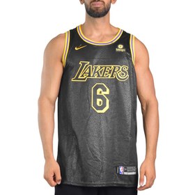 تصویر رکابی ورزشی مردانه لیکرز مدل Dri Fit-James 6 مشکی 