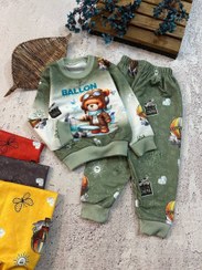 تصویر بلوز شلوار پسرانه خرس و هواپیما 