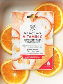 تصویر ماسک ورقه‌ای درخشان‌کننده ویتامین C سفید حجم ۱۸ میلی‌لیتر برند the body shop Vitamin-C Glow Sheet Mask White 18ml