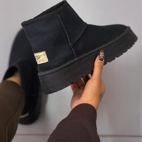 تصویر نیم بوت زنانه آگ مدل افتر پشمی خزدار رنگ قهوه ای سایز ۳۸ 