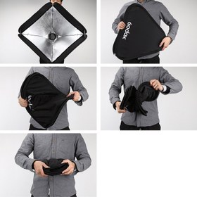 تصویر سافت‌باکس گودکس40*40 GODOX S2 SPEEDLITE BRACKET WITH 60X60CM SOFTBOX 