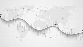 تصویر دانلود وکتور نمودار بازار مالی معاملات فارکس Candle stick graph chart in financial market Forex trading graphic conceptStock exchange market 