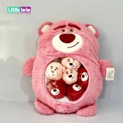 تصویر عروسک خرس لوتسو بچه دار ارتفاع ۵۰ سانتی‌متر 