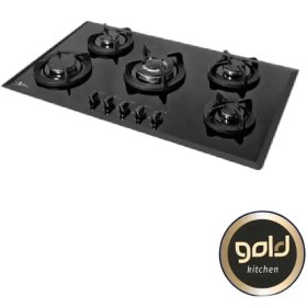 تصویر اجاق گاز شیشه ای اخوان مدل گیتا GI35 مشکی Akhavan GI35 Glass Gas Stove Black