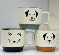 تصویر ماگ سرامیکی طرح حیوانات - طرح سگ پایین سبز 