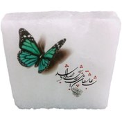 تصویر سنگ نمک دکوری مربعی شعر و پروانه کد 08 