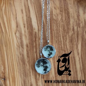 تصویر The price and purchase of a resin necklace of the moonlight, turquoise color / size 2 cm and 2.5 cm 