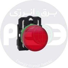 تصویر چراغ سیگنال اشنایدر پلاستیکی قرمز با LED داخلی 24 ولت AC و DC 