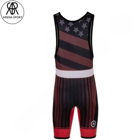 تصویر دوبنده کشتی مردانه طرح نایک | راحت، تنفسی و مناسب تمرین و مسابقه - سفید/قرمز / XXL Men’s Nike Style Wrestling Singlet | Breathable, Comfortable & High Performance – Arenasporter