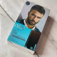 تصویر کیت رنگ مو مردانه نیترو پلاس رنگ شماره n.3 قهوه ای Nitro Plus Hair Color for men black Kit 50ml NO n.3