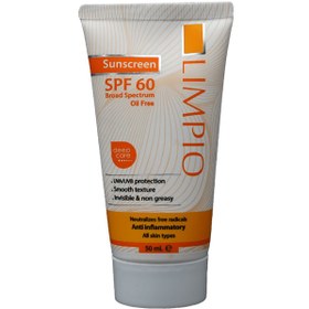 تصویر کرم ضد آفتاب لیمپیو SPF 60 حجم 50 میلی لیتر - بی رنگ 