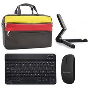 تصویر کاور تبلت سازگار با کیف 11 اینچی ردمی پد 2 شیائومی + کیبورد بلوتوث موس پایه مشکی Microcase 