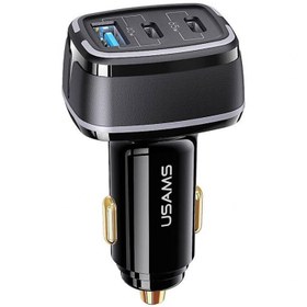 تصویر شارژر فندکی فست شارژ یوسامز USAMS C24 105W 3 Ports Car Charger Quick Charge US-CC141 