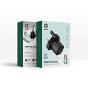 تصویر مینی شارژر گرین لاین 20 واتی با کابل تایپ سی Green mini PD 20w UK plug charger