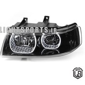 تصویر چراغ جلو اسپرت سمند طرح گلس U سفید 