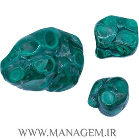 تصویر سنگ راف مالاکیت پولیش‌شده 