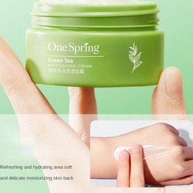 تصویر کرم مرطوب کننده وان اسپرینگ حاوی عصاره چای سبز وزن 50 گرم GREEN TEA MOISTURIZING CREAM ONE SPRING