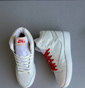 تصویر کفش مردانه نایک ایرجردن 1 سفید آبی 