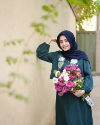 تصویر پیراهن پروانه مخمل کبریتی سبز - 38-40-42 