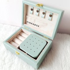 تصویر جعبه جواهرات لارا رنگ سبز آدامسی 