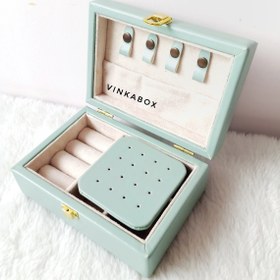 تصویر جعبه جواهرات لارا رنگ سبز آدامسی 